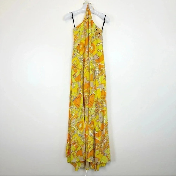 S/W/F x REVOLVE Halter Maxi Dress Poolside Print Boho Resort TENCEL Size L - Picture 5 of 15